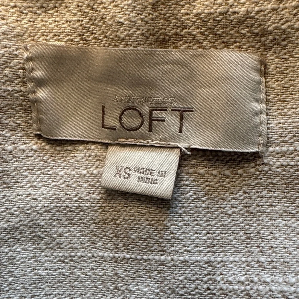 LOFT Women Tan Linen Moto Jacket Size XS casual,chic,versatile,lightweight